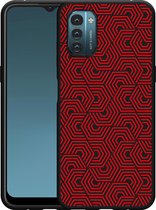 Nokia G11/G21 Hoesje Zwart Geometric - Designed by Cazy