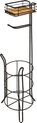 Clayre & Eef WC Rol houder 23x21x70 cm Bruin Ijzer Hout Toiletrolhouder