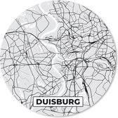 Muismat - Mousepad - Rond - Duisburg - Kaart - Plattegrond - Stadskaart - Duitsland - 50x50 cm - Ronde muismat
