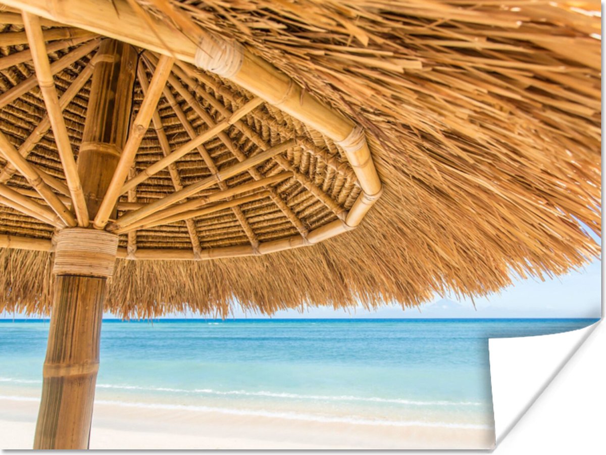 Poster 120x90 cm - Parasol - Strand - Zee - Tropisch - Posters - Kamer decoratie - Wanddec