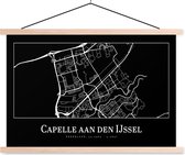 Posterhanger incl. Poster - Schoolplaat - Stadskaart - Plattegrond - Capelle aan den IJssel - Kaart - 150x100 cm - Blanke latten - Plattegrond