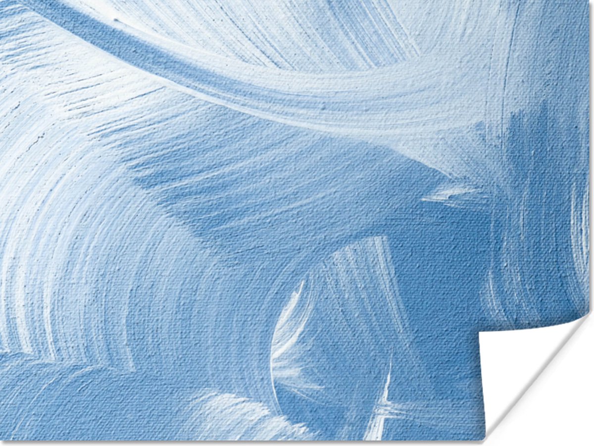 Poster Acrylverf - Blauw - Design - 80x60 cm