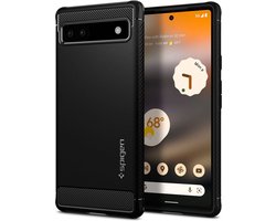 Spigen Rugged Armor Google Pixel 6a Hoesje Back Cover Zwart