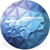 Illustration de la Guinée-Bissau sur fond géométrique moderne Plaque en plastique de cercle mural ⌀ 60 cm - impression photo sur cercle mural / cercle vivant (décoration murale)
