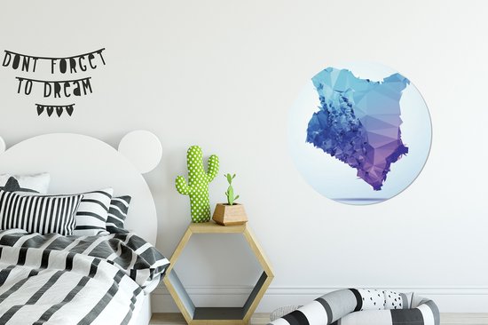 Illustration du Kenya sur fond géométrique moderne Plaque en plastique de cercle mural ⌀ 60 cm - impression photo sur cercle mural / cercle vivant (décoration murale)