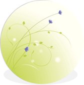 Une illustration d'une assiette en plastique cercle mural bleuet ⌀ 90 cm - impression photo sur cercle mural / cercle vivant (décoration murale)