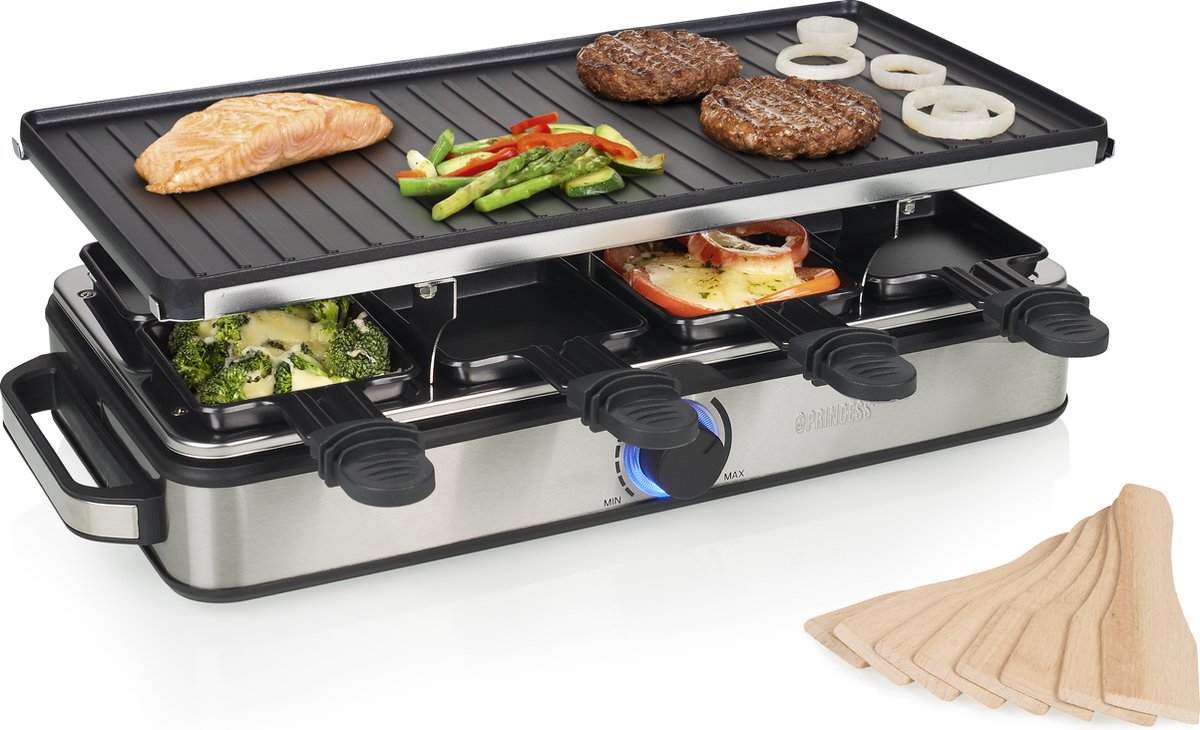 Princess 01.162645.01.001 Raclette Non-stick coating, Indicator light Black/silver