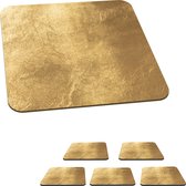 Onderzetters goud - Onderzetters voor glazen - Goud look - Onderzetters goud - Luxe design - 10x10 cm - 6 stuks