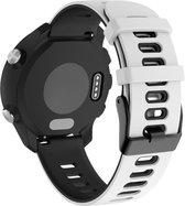 Siliconen bandje - geschikt voor Huawei Watch GT / GT Runner / GT2 46 mm / GT 2E / GT 3 46 mm / GT 3 Pro 46 mm / GT 4 46 mm / Watch 3 / Watch 3 Pro / Watch 4 / Watch 4 Pro - wit-zwart