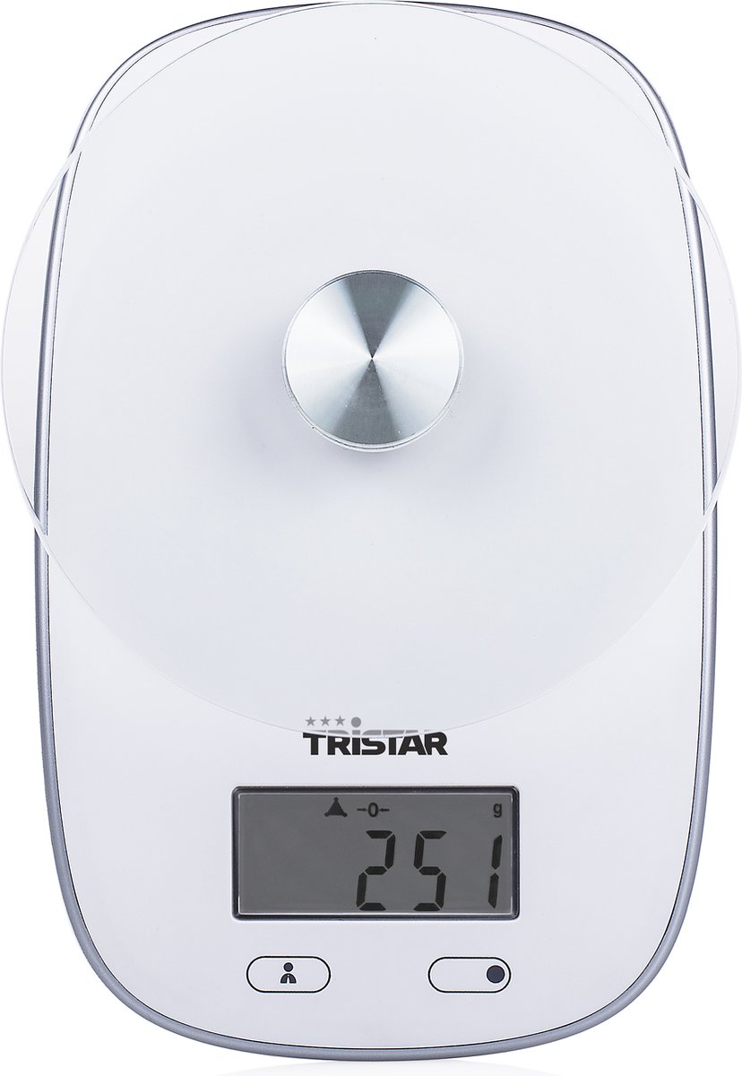 Tristar Keukenweegschaal KW-2445 - Digitale keukenweegschaal - Tot 5 kilogram - Wit - Tristar