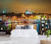 Fotobehang - Vlies Behang - Gouden Hoorn Bosporus Istanboel - Moskee - 208 x 146 cm