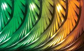 Fotobehang - Vlies Behang - Abstracte Kleurrijke Grote Bladeren - Kunst - 254 x 184 cm