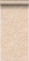ESTAhome papier peint fleurs vintage rose terre cuite - 139427 - 0,53 x 10,05 m