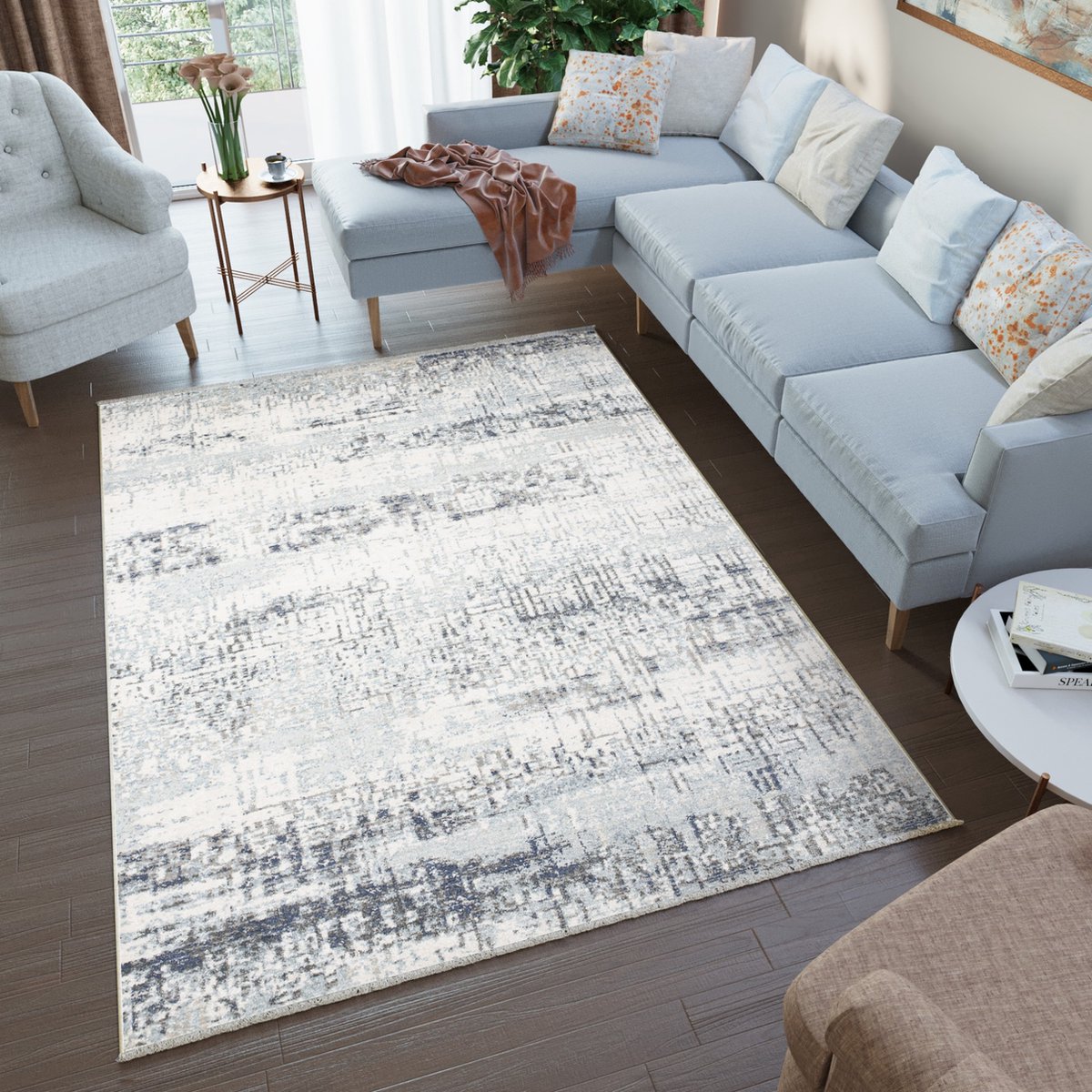 Tapiso Rivoli Vloerkleed Karpetten Rugs Tapijt Lichtgrijs 2