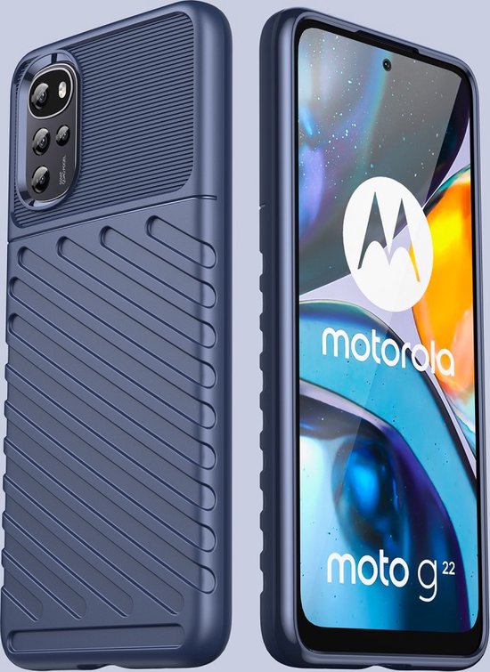 Coque Arrière en TPU Rugged Shield - Coque Motorola Moto G22 - Blauw