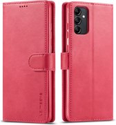 LC.IMEEKE Luxe Book Case - Geschikt voor Samsung Galaxy A14 Hoesje - Roze