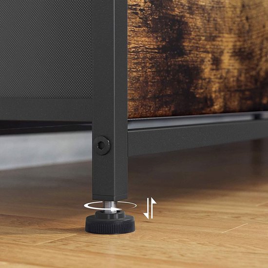 Ladekast - Ladekast - Opbergkast - Industrieel Design Ladekast - Met 7 Stoffen Lades - Vintage Bruin-Zwart - 98 x 28,5 x 85 cm