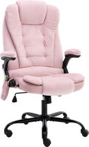vidaXL - Massagekantoorstoel - fluweel - roze