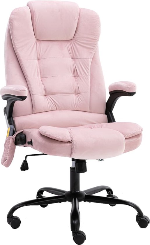vidaXL Chaise de bureau de massage Velours rose