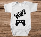Soft Touch Rompertje met tekst - Future gamer | Baby rompertje met leuke tekst | | kraamcadeau | 0 tot 3 maanden | GRATIS verzending