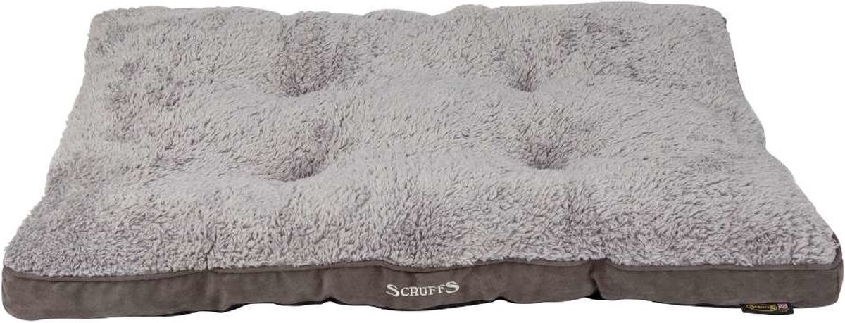 Scruffs Cosy - Comfortabel hondenkussen in 4 kleuren - Met imitatie suède buitenvoering en superzachte binnenvoering - 100 x 70 cm - Grijs - 82 x 58 cm