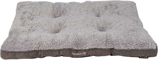 Scruffs Cosy - Comfortabel hondenkussen in 4 kleuren - Met imitatie suède buitenvoering en superzachte binnenvoering - 100 x 70 cm - Grijs - 82 x 58 cm