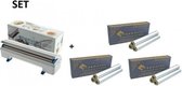 3 Dozen aluminumfolie en Wrapmaster WM4500 dispenser voor nauwkeurige handling