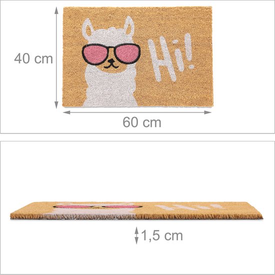 Relaxdays Deurmat rubber, 60 x 40 cm, weerbestendig, antislip, deurmat