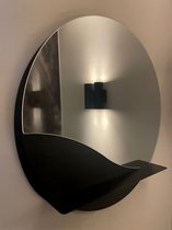 Daily Decor - Moderne Design wandspiegel - Interieur - Luxe - Spiegel rond - Toilet / Hal / Kamer - Zwart - Plank - Industrieel - Ø 65 CM