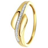 Lucardi Diamond - 14 Karaat geelgouden ring met diamant