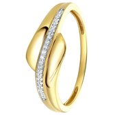 Lucardi Diamond - 14 Karaat geelgouden ring met diamant