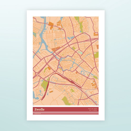 Weegschaal - Poster Blauw - A3 formaat