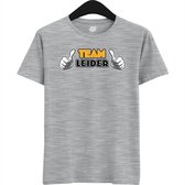 Team Leider | Vrijgezellenfeest Cadeau Man / Vrouw - Bride / Groom To Be Bachelor Party - Grappig Bruiloft Bruid / Bruidegom shirt - T-Shirt - Unisex - Heather Grey - Maat S