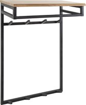 Porte-manteau industriel Tessa 8 patères bois d'acacia
