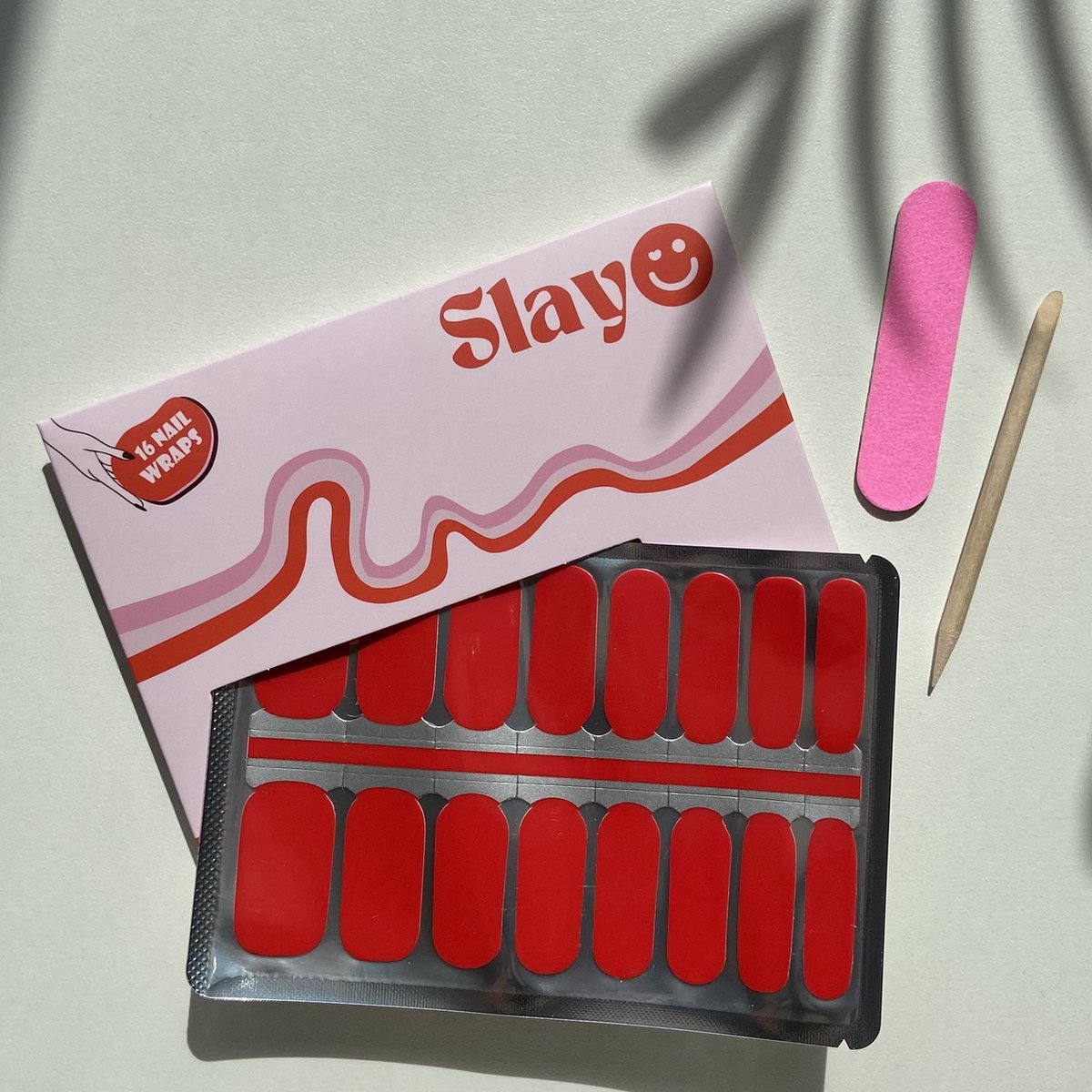 Slayo© - Nagelstickers - Romantic Red - Nail Wraps - Nagel Stickers - Nail Art - GEEN lamp nodig - Rode Nagels