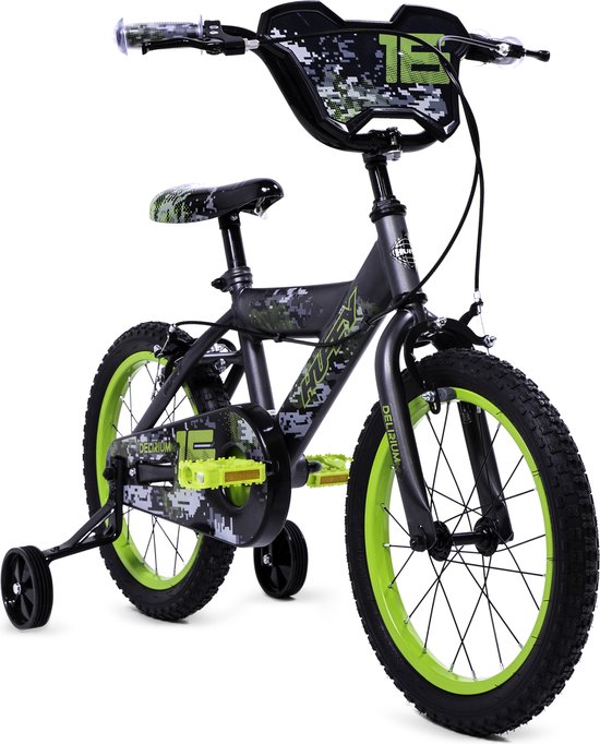 Huffy Delirium 16 Inch Jongensfiets - Grijs en Groen BMX-stijl Kinderfiets — afbeelding 2