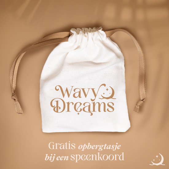 Wavy Dreams - Combiset Speenkoord & Sleutelhanger / Luiertashanger - Speenkoord met naam - Meisje - Kraamcadeau - Roze Pastel - Speenketting met naam - Sleutelhanger met naam - Model Ise van Wavy Dreams — afbeelding 3