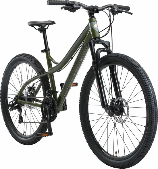 Bikestar VTT semi-rigide 27,5 pouces Alu, 21 vitesses, olive / vert