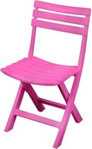 Sunnydays Klapstoel voor buiten/binnen - roze - 41 x 79 cm - stevig kunststof - Bijzet stoelen