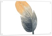 Tuinposter – Tekening van Veer met Bruin en Grijs tegen Witte Achtergrond - 120x80 cm Foto op Tuinposter (wanddecoratie voor buiten en binnen)