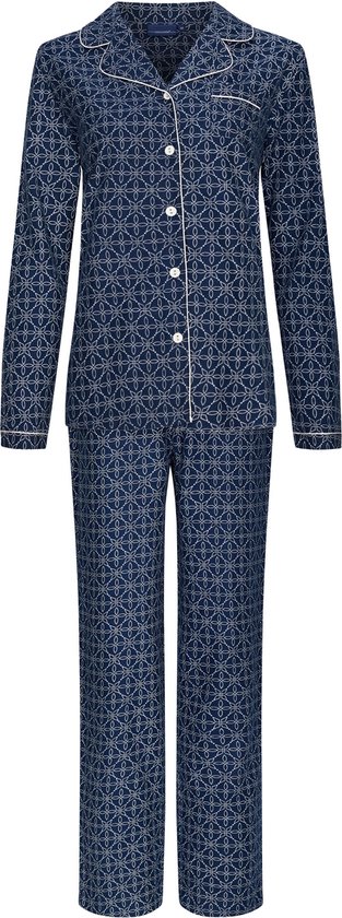 Pastunette - Dames Pyjama set Kim - Blauw - Flanel - Katoen - Maat 44