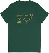 T Shirt Dames Heren - Grappig Kip Zonder Kop Design - Groen - Maat L