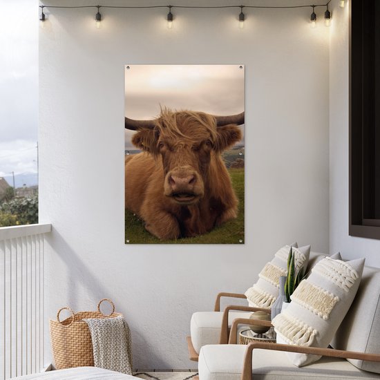 Affiche de jardin - Toile de jardin - Posters de jardin extérieures - Highlander écossais - Animaux - Berg - 80x120 cm - Jardin