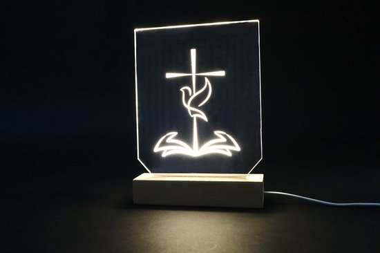 Casibus - Led lamp religie - kruis met duif - 23cm
