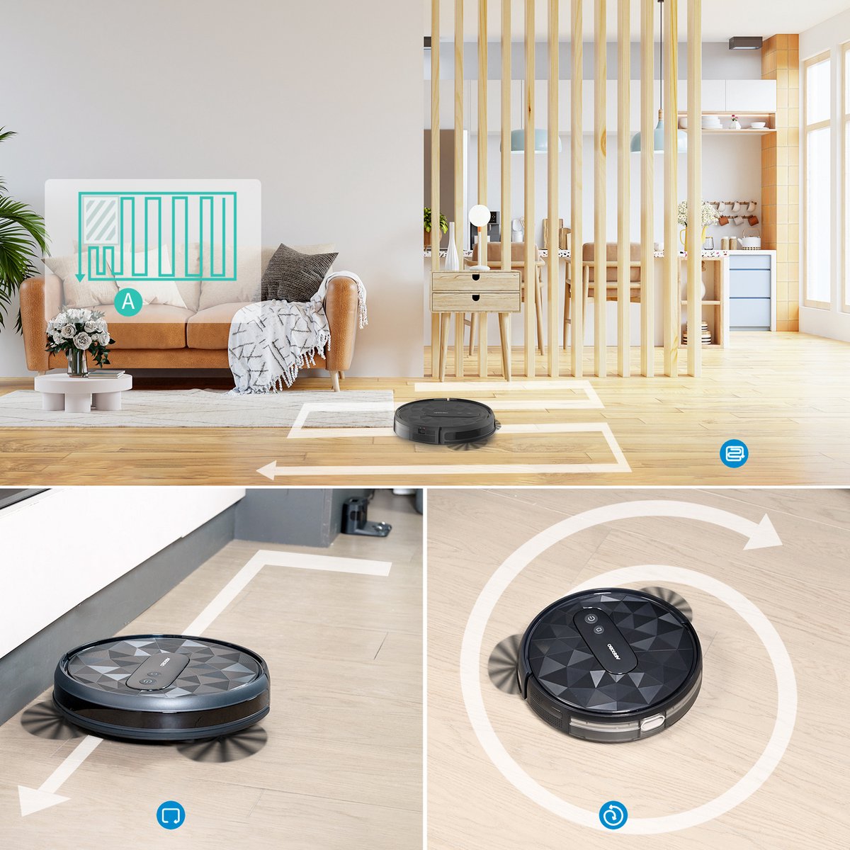 Wildor® Robotstofzuiger - 2800Pa - 2in1 - Vacuüm - Dweilen - Ruis 65db 120 Min Runtime 14 4 V 0 6 1l