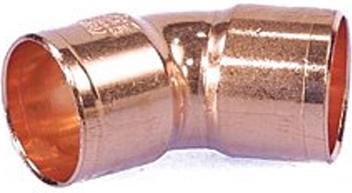roodkoperen bocht 45° mof x mof 42mm Gastec / Kiwa