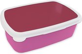 Broodtrommel Roze - Lunchbox Rood - Effen kleur - Brooddoos 18x12x6 cm - Brood lunch box - Broodtrommels voor kinderen en volwassenen