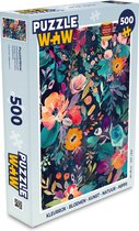 Puzzel Kleurrijk - Bloemen - Kunst - Natuur - Hippie - Legpuzzel - Puzzel 500 stukjes