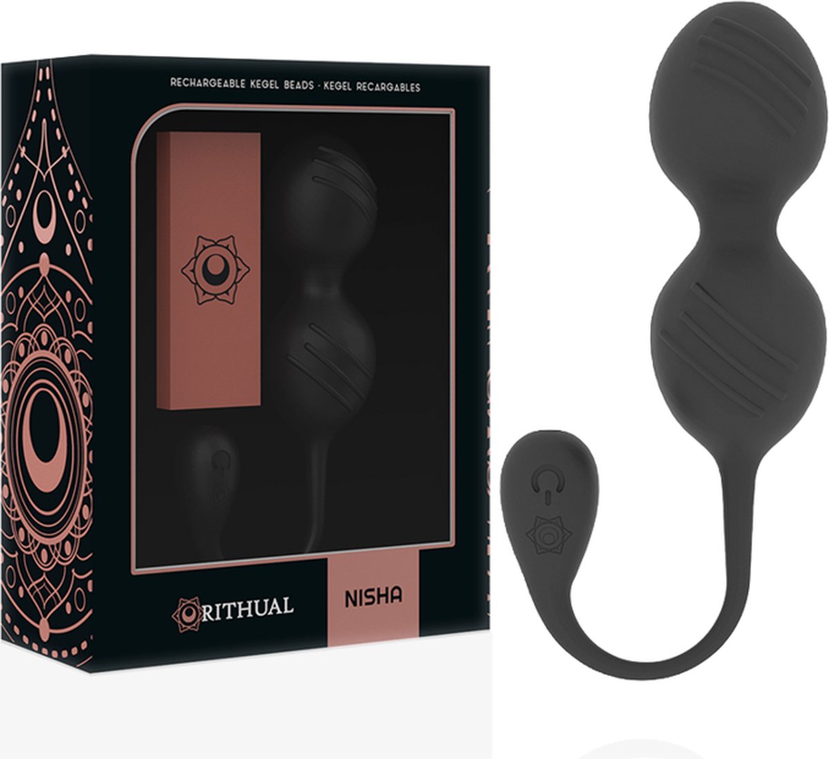 RITHUAL™ - NISHA RECHARGEABLE KEGEL BALLS BLACK | SEX TOYS VOOR VROUWEN
