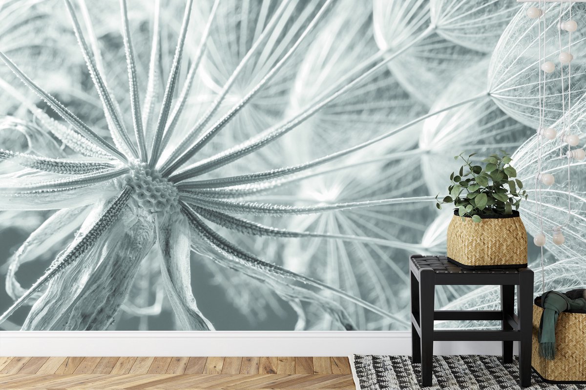 Fotobehang Paardebloem 396 x 280 cm - Vliesbehang Woonkamer Slaapkamer
